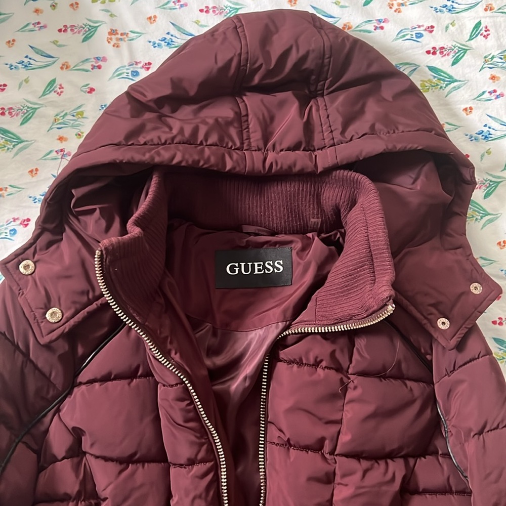 Guess Winter Jacket with hood, women’s size M - Picture 2 of 12